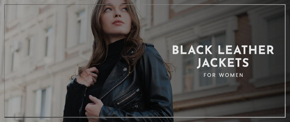 Black leather jacket For Women