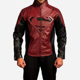 Superman Smallville Maroon Black Leather Jacket