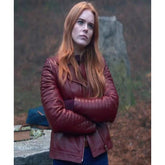 Abigail Cowen Red Leather Jacket