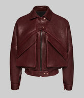 Women’s Real Leather Bomber Jacket