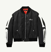 Amiri Applique Detail Bones Design Black Bomber Jacket