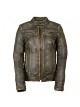 Women's Distressed Cafe Racer Vintage Triple Stitch Jacket
