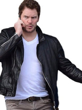 Chris Pratt Black Biker Leather Jacket