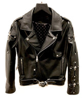 Chrome Hearts Black Biker Leather Jacket