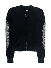 Chrome Hearts Black Floral Cross Zip Up Track Jacket
