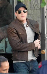Civil War Steve Rogers Brown Leather Jacket