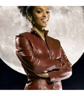 Doctor Who Freema Agyeman Martha Jones maroon leather jacket