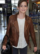 Emma Watson Brown Leather Jacket