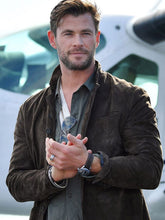 Extraction 2 Chris Hemsworth Tyler Rake Brown Suede Leather Jacket