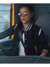 Nathalie Emmanuel Black Woolen Jacket