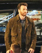 Ghosted 2023 Chris Evan Brown Suede Leather Jacket