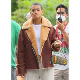 Gossip Girl Jordan Alexander Brown Shearling Jacket