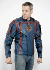 Guardians of the Galaxy 3 Star Lord Blue Outlaw Leather Jacket