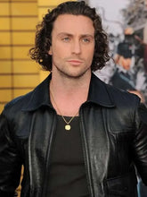 Kraven the Hunter 2023 Aaron Taylor-Johnson Black Real Leather Jacket