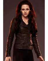 Twilight Breaking Dawn Bella Swan Black Double Breasted Leather Jacket