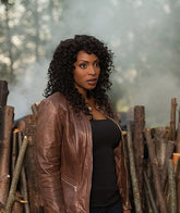 Lisa Berry Supernatural TV Series Billie Quilted Brown Leather Jacket