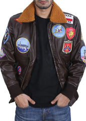 Maverick Top Gun Tom Cruise Brown Leather Jacket