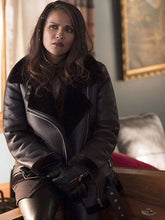 Lucifer Lesley-Ann Brandt Black Shearling Leather Jacket