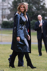 Melania Trump Trench Coat, College Football Playoffs game in New Orleans