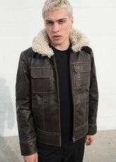 Men's Aviator Hoth Shearling Han Solo Leather Jacket