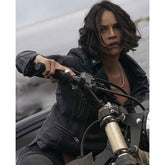 Michelle Rodriguez Fast and Furious 9 Letty Ortiz Black Biker Leather Jacket