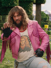 Minecraft  Movie Jason Momoa Pink Fringed Jacket