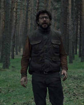 Money Heist  Professor Alvaro Morte Grey Cotton Vest