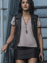Power Rangers Kimberly Hart Belted Black Leather Vest