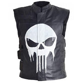 The Punisher Black Leather Vest