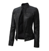 Sons Of Anarchy Katey Sagal Black Belted Biker Leather Jacket