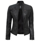 Sons Of Anarchy Katey Sagal Black Belted Biker Leather Jacket