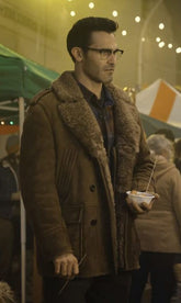 SUPERMAN AND LOIS TYLER HOECHLIN SHEARLING COAT