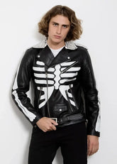 Supreme Black Real Leather Skeleton Jacket