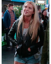 The Fosters Angeline Appel Black Real Leather Jacket