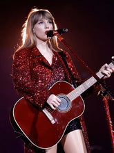 Taylor Swift The Eras Tour 2023 Red Sequin Coat