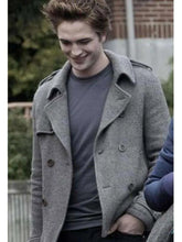 The Twilight Saga Robert Pattinson Grey Wool Pea Coat