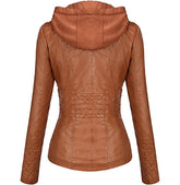 Women's Cropped Brown Genuine Leather Jacket