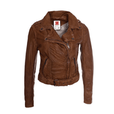 Vintage Style Motorcycle Jacket Tan Brown for women