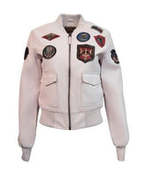 Top Gun Women's Light Pink Vegan Leather Jacket