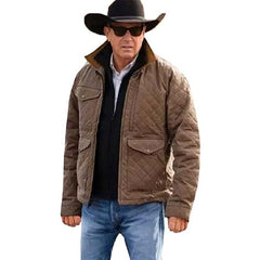 Yellowstone Season 4 Kevin Costner John Dutton Quilted Jacket