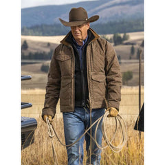 Yellowstone Season 4 Kevin Costner John Dutton Quilted Jacket