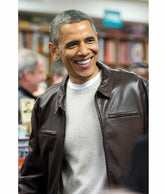 Barack Obama Brown Leather Jacket