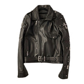 Chrome Hearts Black Biker Leather Jacket