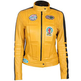 Kill Bill Uma Thurman Yellow Real Leather Movie Jacket
