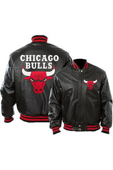 Chicago Bulls Black Varsity Leather Jacket