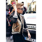 Justin Bieber Leopard Print Leather Jacket