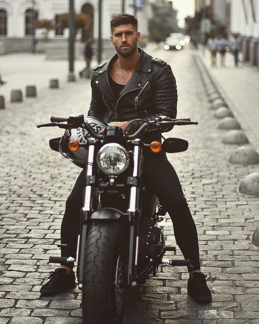 Men’s Biker Leather Jackets Outfit Ideas: From Casual to Rugged Rider Look