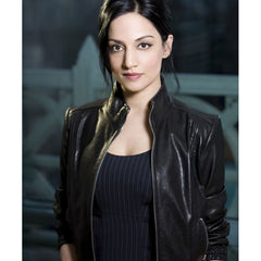 Archie Panjabi The Good Wife Kalinda Sharma Black Leather Jacket