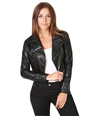 KRISP Womens Leather Biker Jacket