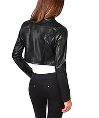 KRISP Womens Leather Biker Jacket